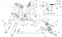 Fourche av.-Suspension ar.