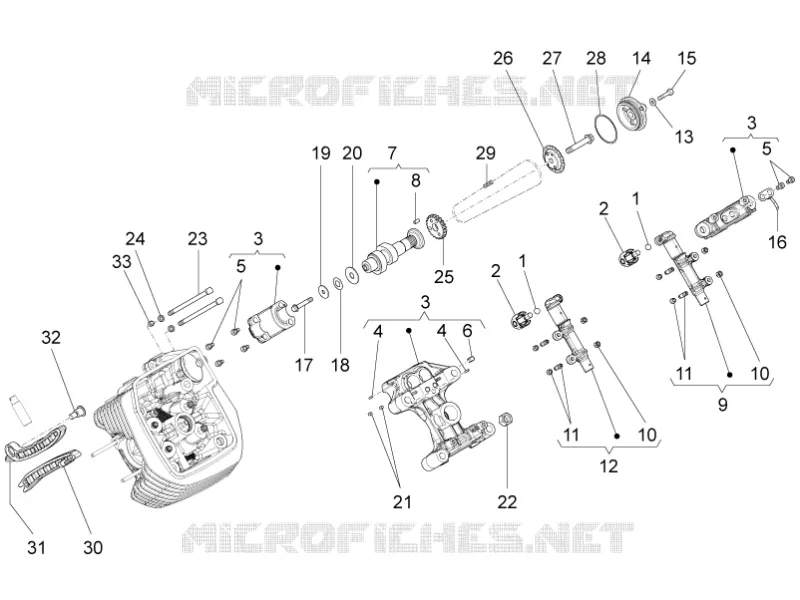Distribution cylindre gauche (roller)