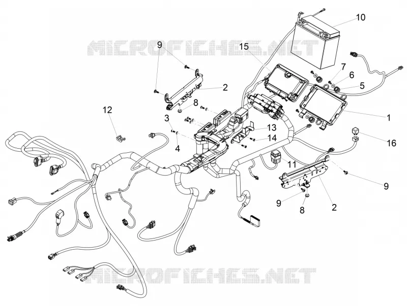 Circuit electrique arrière MOTO GUZZI MOTO-GUZZI-MOTORCYCLES 1400 ELDORADO 2015  Eldorado E3 ABS