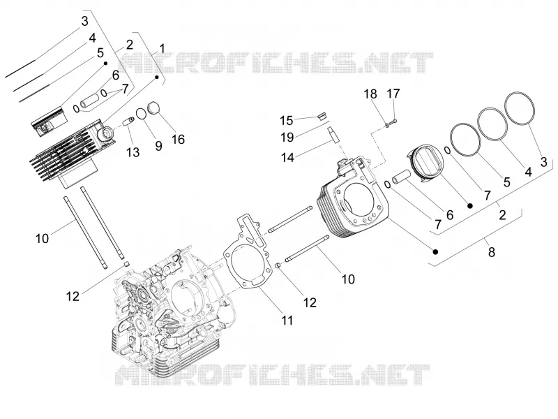 Cylindre - Piston MOTO GUZZI MOTO-GUZZI-MOTORCYCLES 1400 ELDORADO 2017  Eldorado E4 ABS