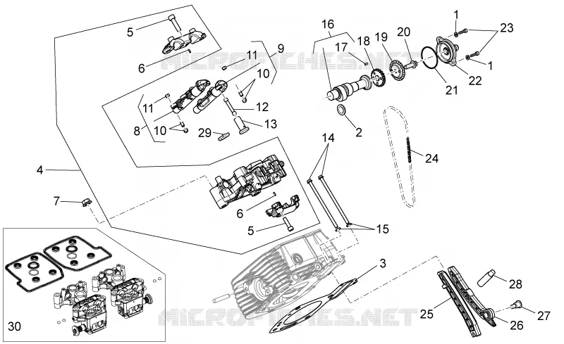 Distribution cylindre droite I MOTO GUZZI MOTO-GUZZI-MOTORCYCLES 1200 GRISO 2007  Griso 8V E3