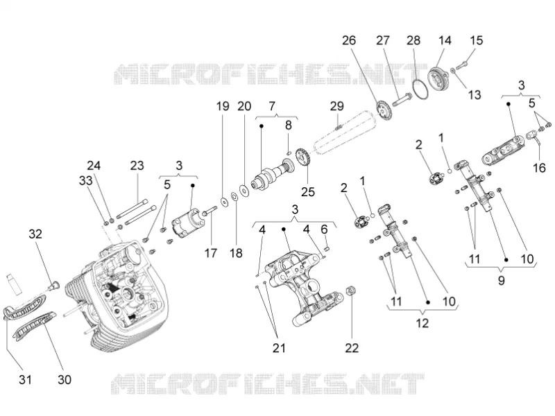 Distribution cylindre gauche II MOTO GUZZI MOTO-GUZZI-MOTORCYCLES 1200 GRISO 2013  Griso 8V E3