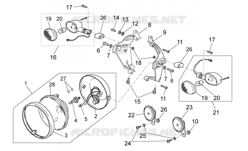 Feu AV/Klaxon MOTO GUZZI MOTO-GUZZI-MOTORCYCLES 1200 GRISO 2009  Griso S.E. E3