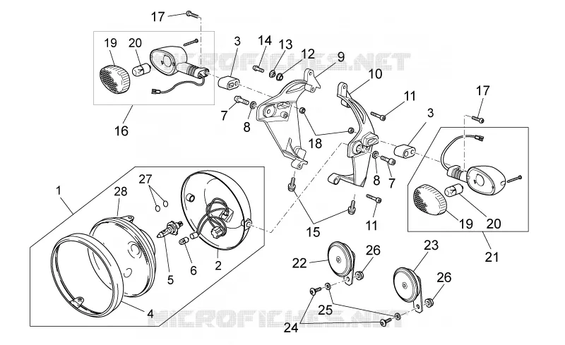Feu AV/Klaxon MOTO GUZZI MOTO-GUZZI-MOTORCYCLES 1100 GRISO 2007  Griso V IE