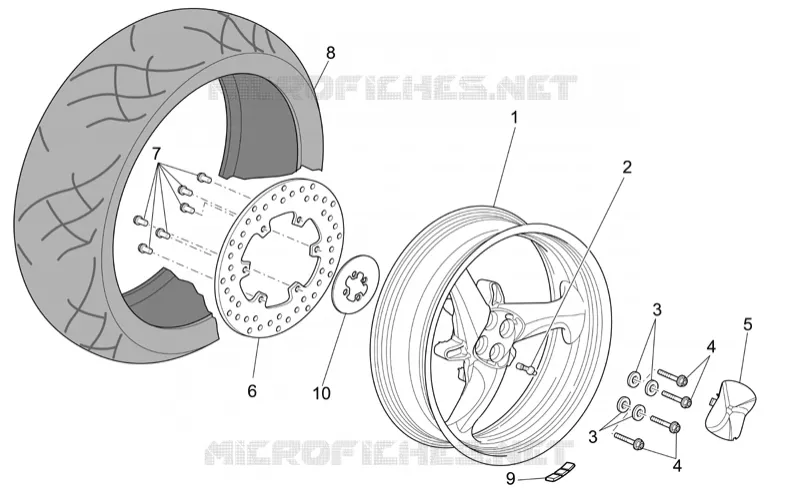 Roue arrière MOTO GUZZI MOTO-GUZZI-MOTORCYCLES 1100 GRISO 2008  Griso V IE