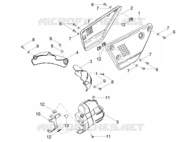 Carrosserie centrale MOTO GUZZI MOTO-GUZZI-MOTORCYCLES 750 V7 2018  V7 III Milano 750 E4 ABS