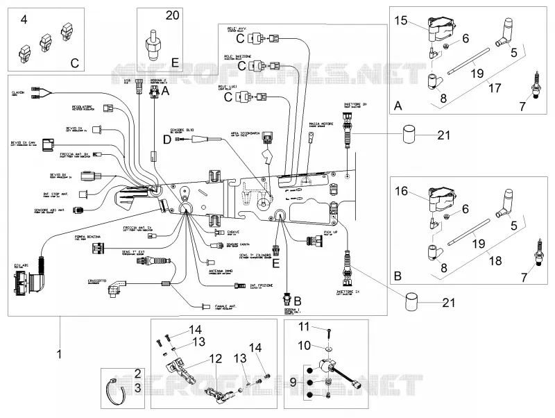 Circuit electrique cent. MOTO GUZZI MOTO-GUZZI-MOTORCYCLES 750 V7 2018  V7 III Milano 750 E4 ABS
