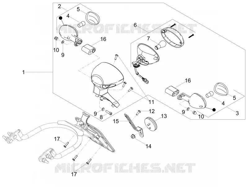 Feux arriere MOTO GUZZI MOTO-GUZZI-MOTORCYCLES 750 V7 2018  V7 III Rough 750 E4 ABS