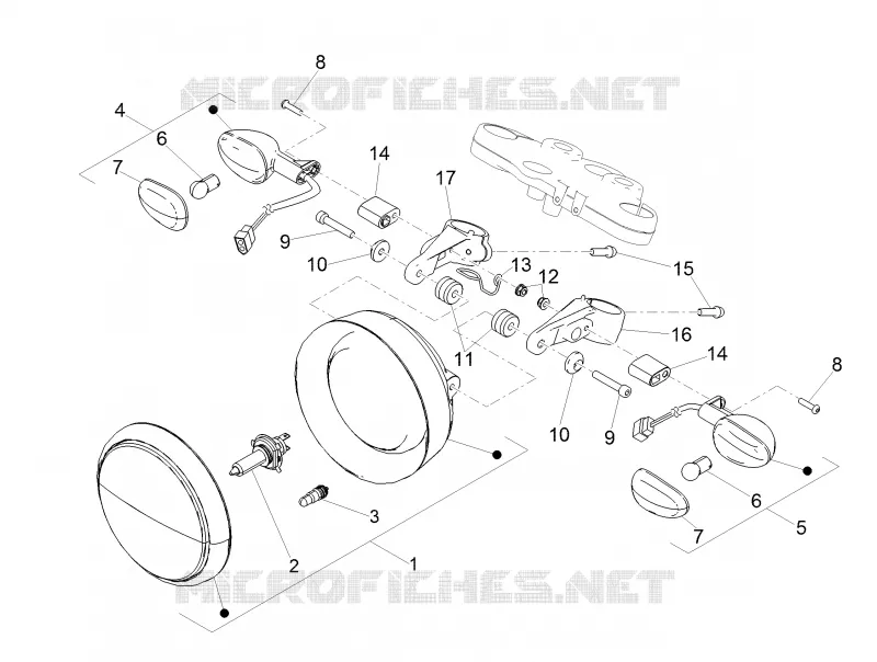 Feux avant MOTO GUZZI MOTO-GUZZI-MOTORCYCLES 750 V7 2018  V7 III Rough 750 E4 ABS