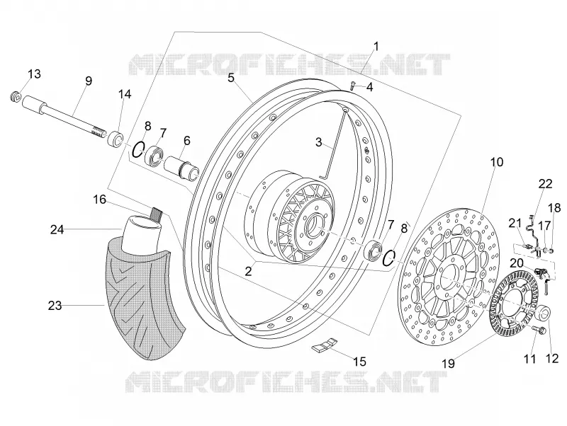 Roue Av. MOTO GUZZI MOTO-GUZZI-MOTORCYCLES 750 V7 2018  V7 III Rough 750 E4 ABS