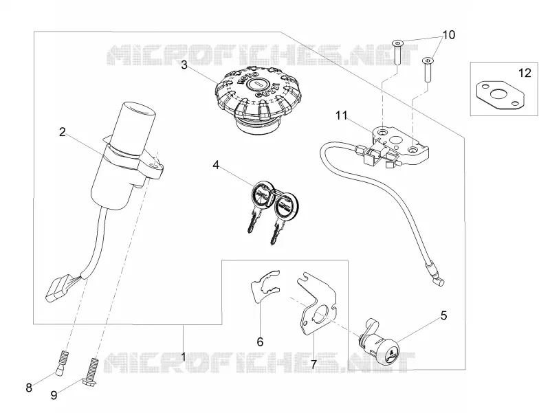 Serrures MOTO GUZZI MOTO-GUZZI-MOTORCYCLES 750 V7 2017  V7 III Stone 750 E4 ABS
