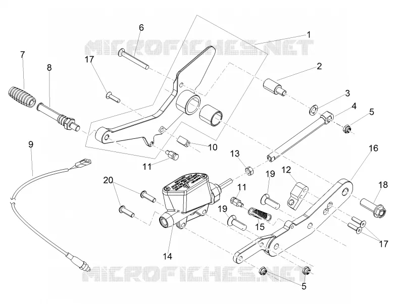 Pompe frein arrière MOTO GUZZI MOTO-GUZZI-MOTORCYCLES 850 V9 2017  V9 Roamer 850 E4 ABS