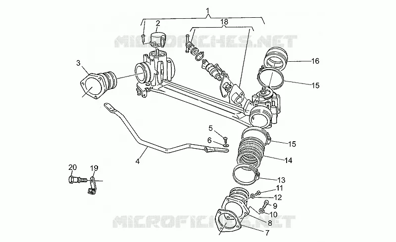 BOITIER PAPILLON INJECTION MOTO GUZZI MOTO-GUZZI-MOTORCYCLES 1100 SPORT 1996  Sport Iniezione 1100