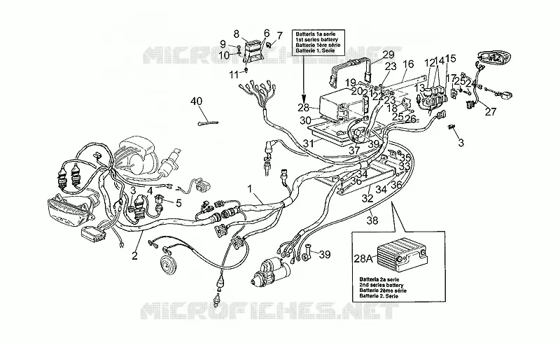Circuit electrique MOTO GUZZI MOTO-GUZZI-MOTORCYCLES 1100 SPORT 1996  Sport Iniezione 1100