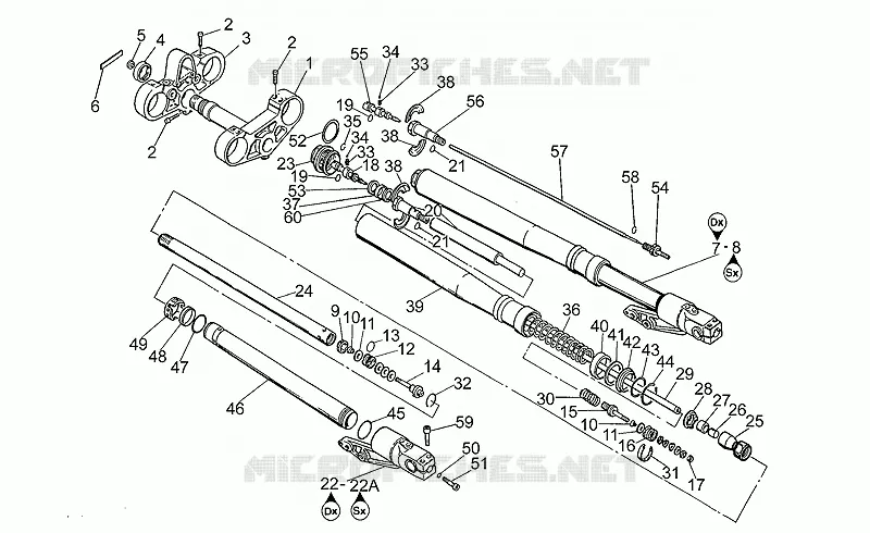 Fourche MOTO GUZZI MOTO-GUZZI-MOTORCYCLES 1100 SPORT 1997  Sport Iniezione 1100