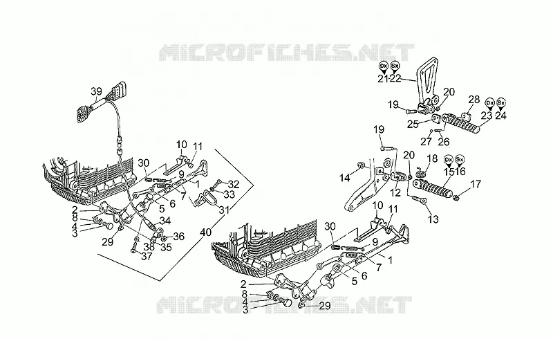Repose-pieds bequille MOTO GUZZI MOTO-GUZZI-MOTORCYCLES 1100 SPORT 1999  Sport Iniezione 1100