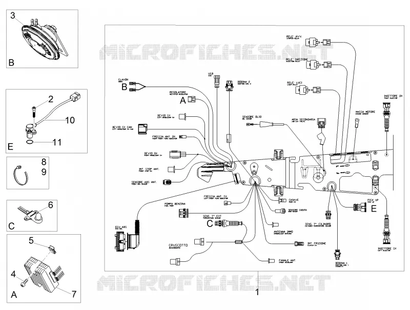 CIRCUIT ELECTRIQUE AVANT MOTO GUZZI MOTO-GUZZI-MOTORCYCLES 750 V7 2020  V7 III Racer 10th Anniversary 750 Euro 4 ABS