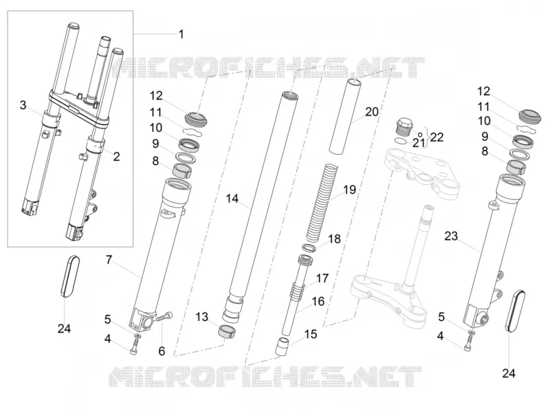 Fourche Av. Kaifa MOTO GUZZI MOTO-GUZZI-MOTORCYCLES 750 V7 2020  V7 III Racer 10th Anniversary 750 Euro 4 ABS