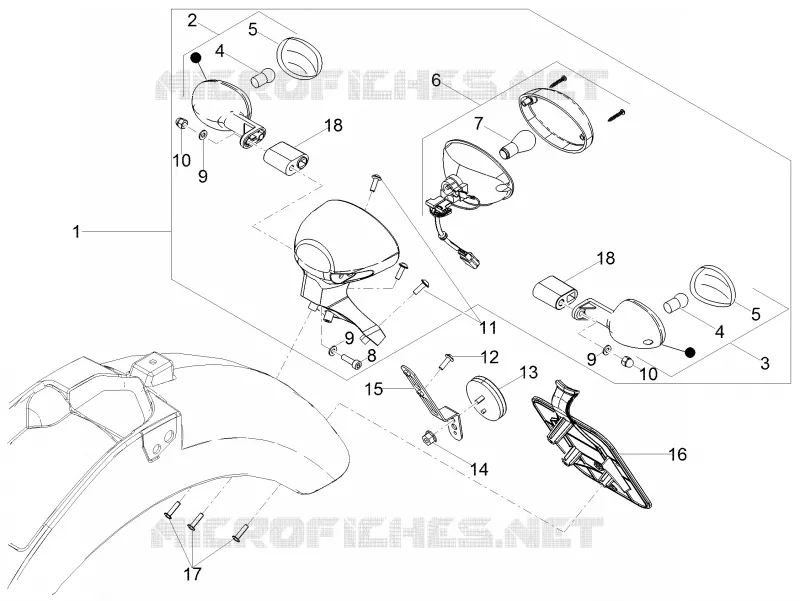 FEUX ARRIERES MOTO GUZZI MOTO-GUZZI-MOTORCYCLES 750 V7 2019  V7 III Special 750 Euro 4 ABS