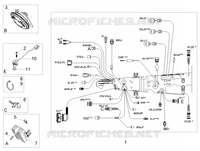CIRCUIT ELECTRIQUE AVANT MOTO GUZZI MOTO-GUZZI-MOTORCYCLES 750 V7 2020  V7 III Stone S 750 Euro 4 ABS