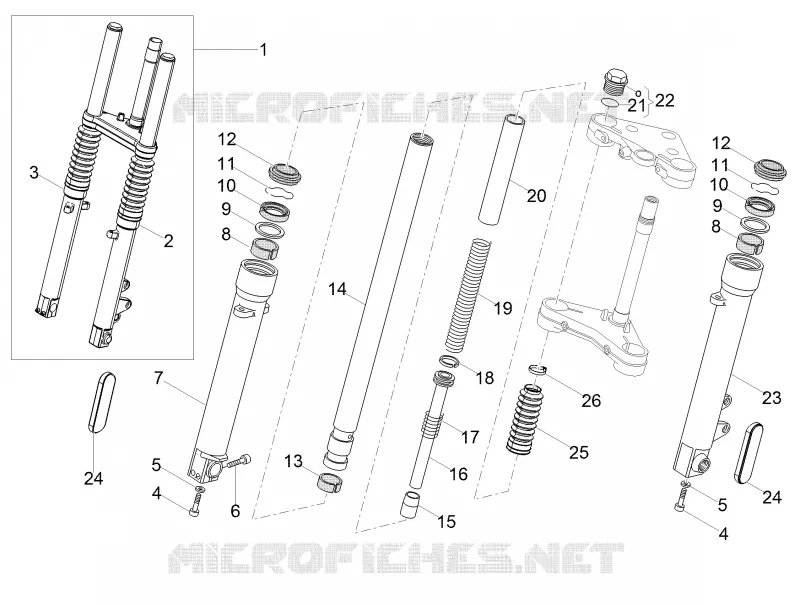 Fourche Av. Kaifa MOTO GUZZI MOTO-GUZZI-MOTORCYCLES 750 V7 2020  V7 III Stone S 750 Euro 4 ABS