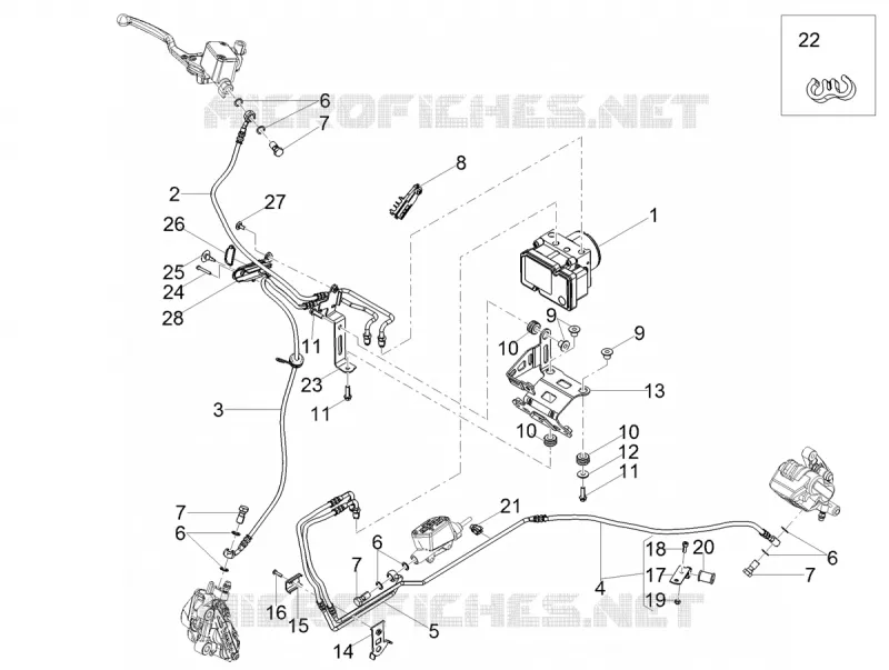 SYSTEME DE FREINAGE ABS MOTO GUZZI MOTO-GUZZI-MOTORCYCLES 750 V7 2020  V7 III Stone S 750 Euro 4 ABS