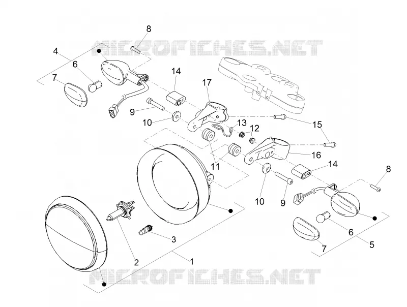 Eclairages avant MOTO GUZZI MOTO-GUZZI-MOTORCYCLES 750 V7 2020  V7 III Stone 750 Euro 4