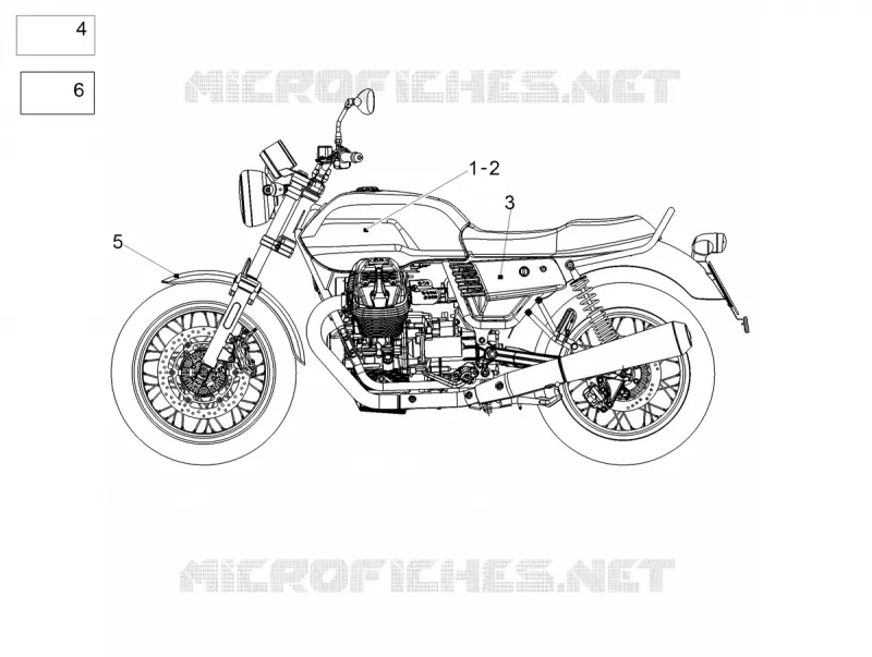 AUTOCOLLANTS MOTO GUZZI MOTO-GUZZI-MOTORCYCLES 750 V7 2019  V7 III Stone Night Pack 750 Euro 4