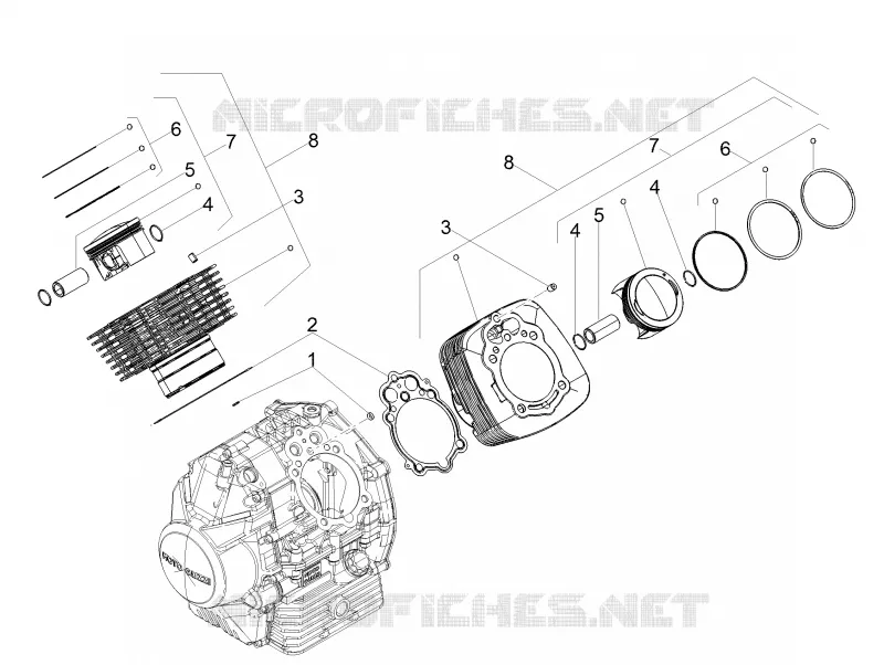 CYLINDRE - PISTON MOTO GUZZI MOTO-GUZZI-MOTORCYCLES 750 V7 2019  V7 III Stone Night Pack 750 Euro 4