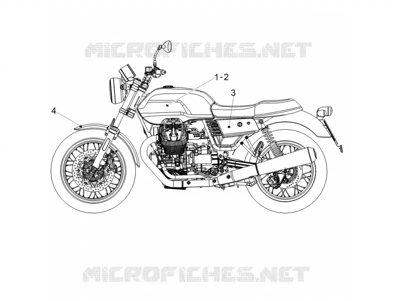 AUTOCOLLANTS MOTO GUZZI MOTO-GUZZI-MOTORCYCLES 750 V7 2020  V7 III Stone Night Pack 750 Euro 4