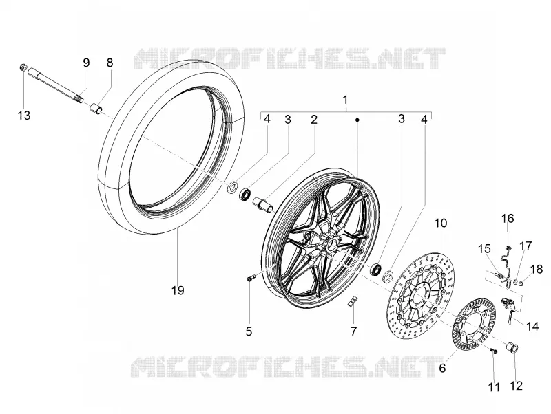 Roue avant MOTO GUZZI MOTO-GUZZI-MOTORCYCLES 750 V7 2020  V7 III Stone Night Pack 750 Euro 4