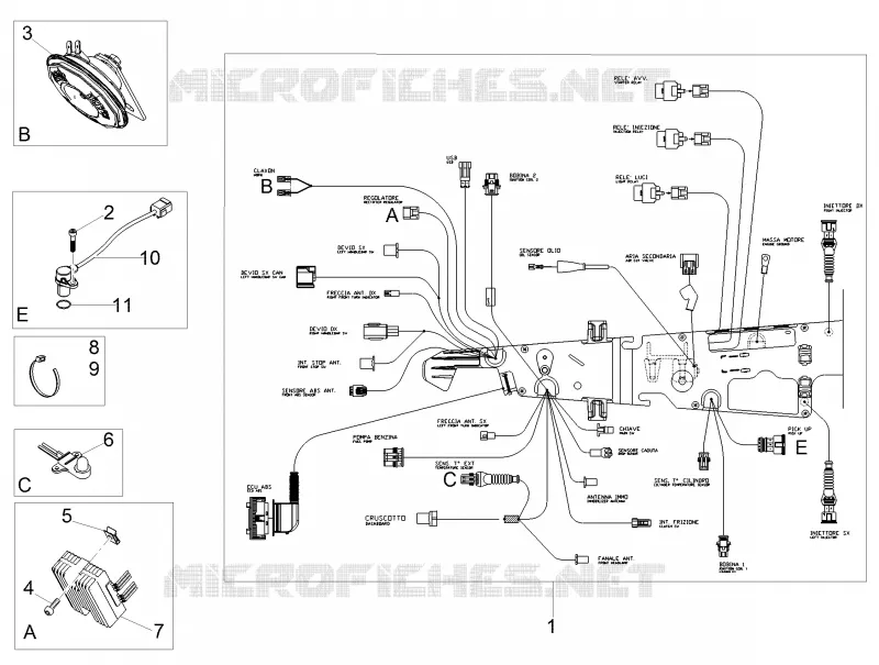CIRCUIT ELECTRIQUE AVANT MOTO GUZZI MOTO-GUZZI-MOTORCYCLES 750 V7 2020  V7 III Stone Night Pack 750 Euro 4