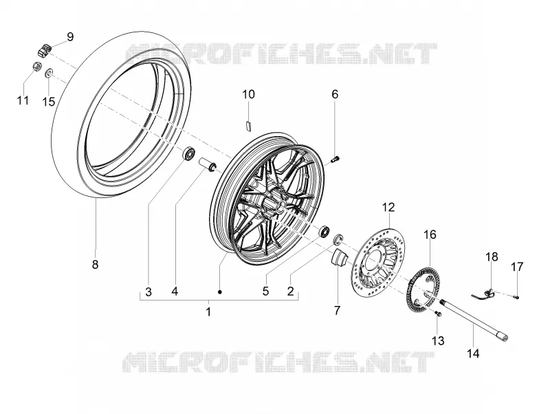 ROUE ARRIERE MOTO GUZZI MOTO-GUZZI-MOTORCYCLES 750 V7 2020  V7 III Stone Night Pack 750 Euro 4