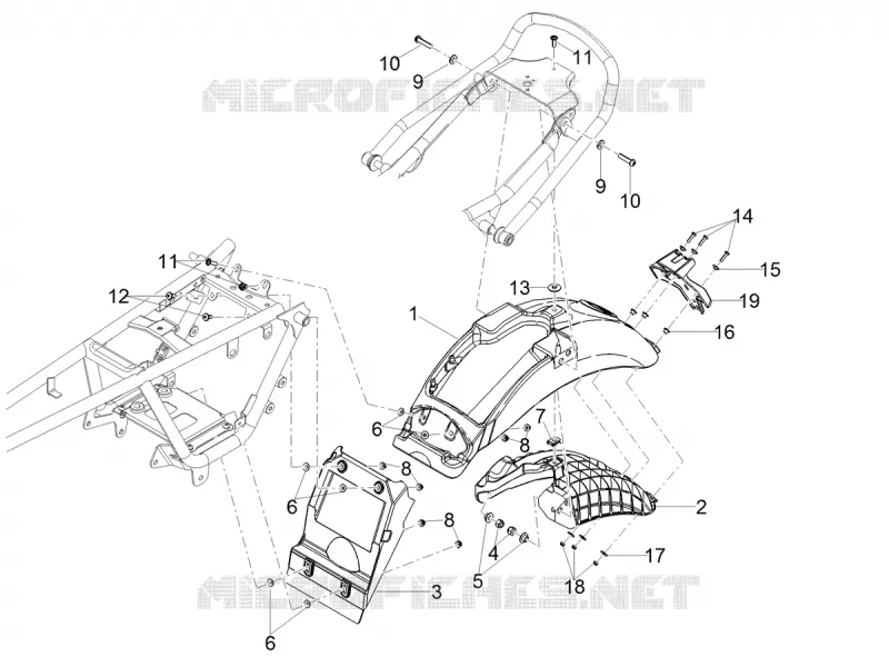 GARDE BOUE ARRIERE MOTO GUZZI MOTO-GUZZI-MOTORCYCLES 850 V7 2021  V7 Special 850 Euro 5 ABS