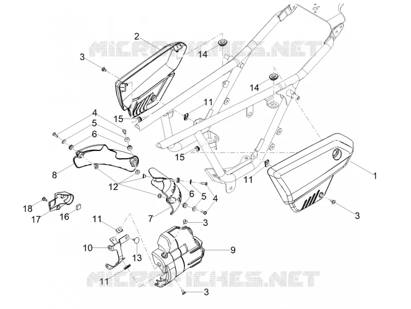 CARENAGES CENTRAUX MOTO GUZZI MOTO-GUZZI-MOTORCYCLES 850 V7 2021  V7 Special 850 Euro 5 ABS
