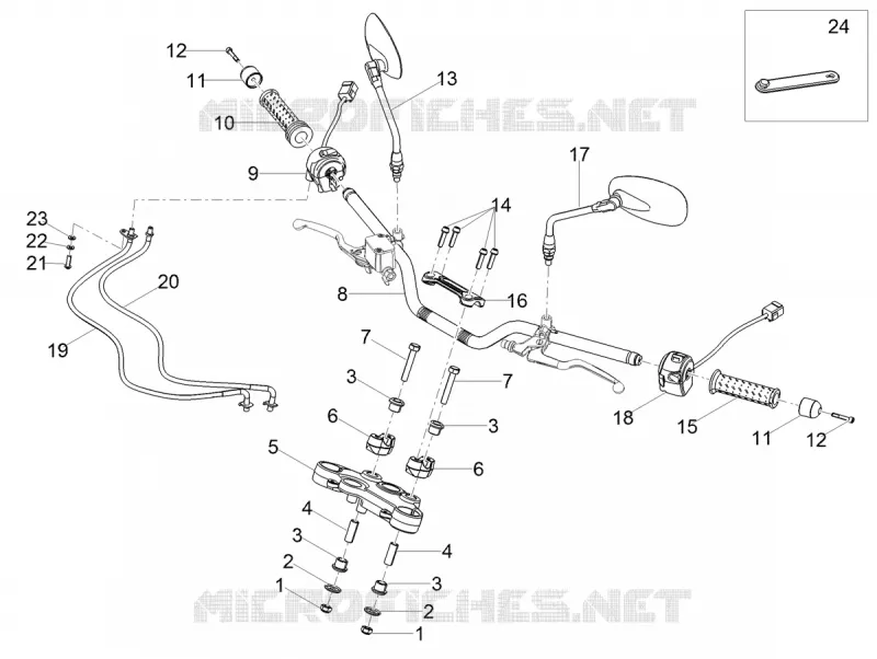 GUIDON - COMMANDES MOTO GUZZI MOTO-GUZZI-MOTORCYCLES 850 V7 2021  V7 Special 850 Euro 5 ABS