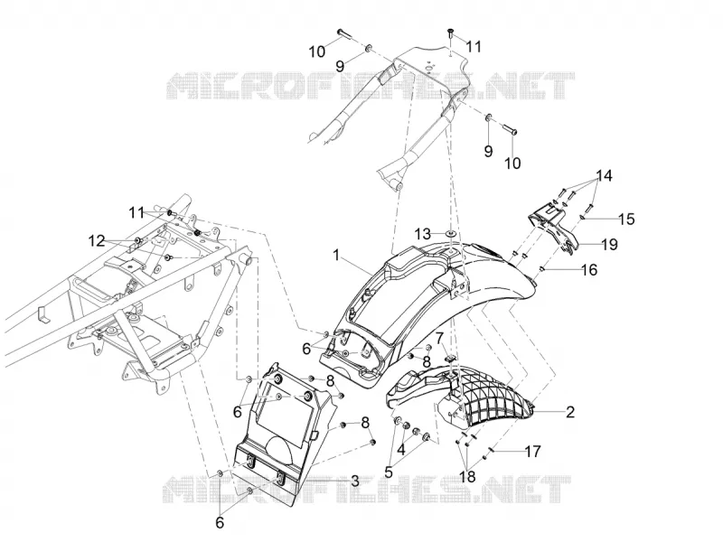 GARDE BOUE ARRIERE MOTO GUZZI MOTO-GUZZI-MOTORCYCLES 850 V7 2021  V7 Stone 850 Euro 5 ABS