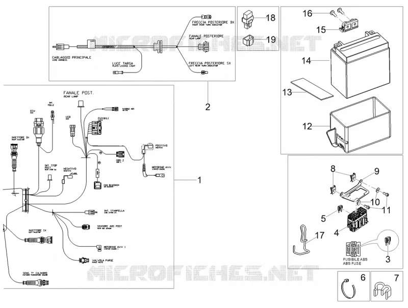 CIRCUIT ELECTRIQUE ARRIERE MOTO GUZZI MOTO-GUZZI-MOTORCYCLES 850 V7 2021  V7 Stone 850 Euro 5 ABS