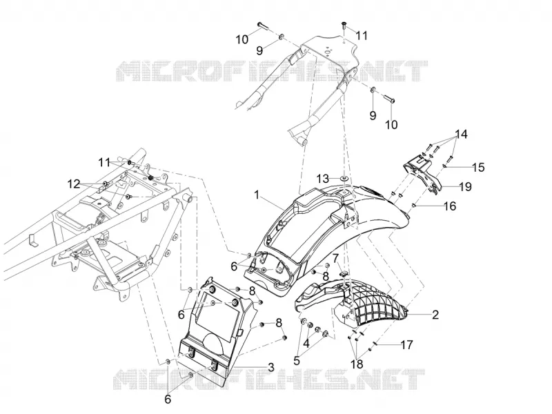 GARDE BOUE ARRIERE MOTO GUZZI MOTO-GUZZI-MOTORCYCLES 850 V7 2021  V7 Stone 850 Euro 5 ABS