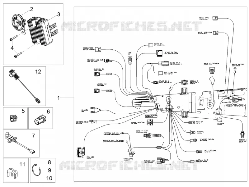 CIRCUIT ELECTRIQUE AVANT MOTO GUZZI MOTO-GUZZI-MOTORCYCLES 850 V7 2022  V7 Stone 850 Euro 5 ABS