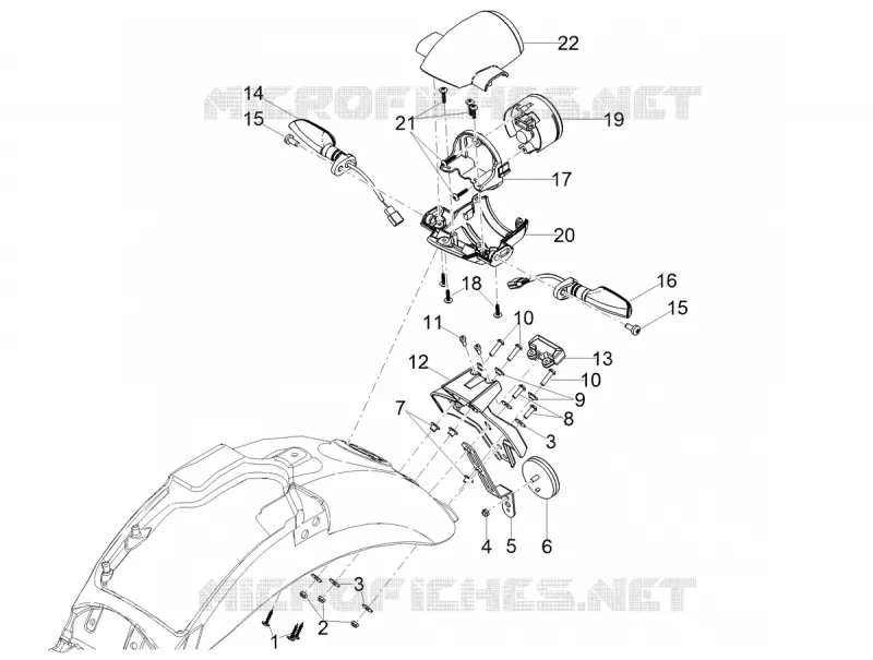 FEUX ARRIERES MOTO GUZZI MOTO-GUZZI-MOTORCYCLES 850 V7 2021  V7 Stone 850 Euro 5 ABS