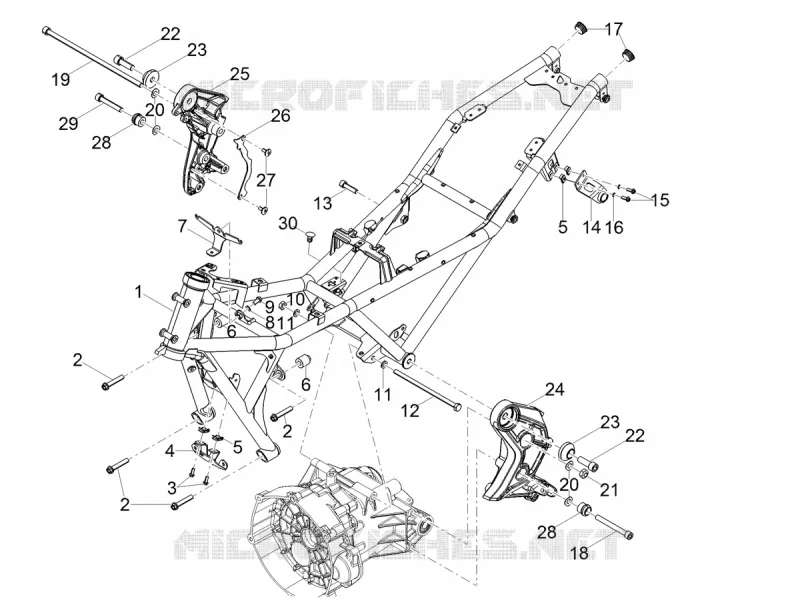 Châssis/coque MOTO GUZZI MOTO-GUZZI-MOTORCYCLES 850 V85 2019  V85 TT 850 Euro 4 ABS
