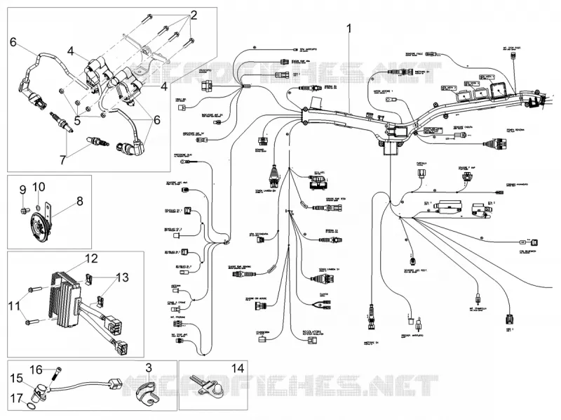 CIRCUIT ELECTRIQUE AVANT MOTO GUZZI MOTO-GUZZI-MOTORCYCLES 850 V85 2019  V85 TT 850 Euro 4 ABS