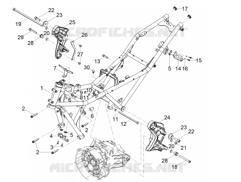 Châssis/coque MOTO GUZZI MOTO-GUZZI-MOTORCYCLES 850 V85 2020  V85 TT 850 Euro 4 ABS