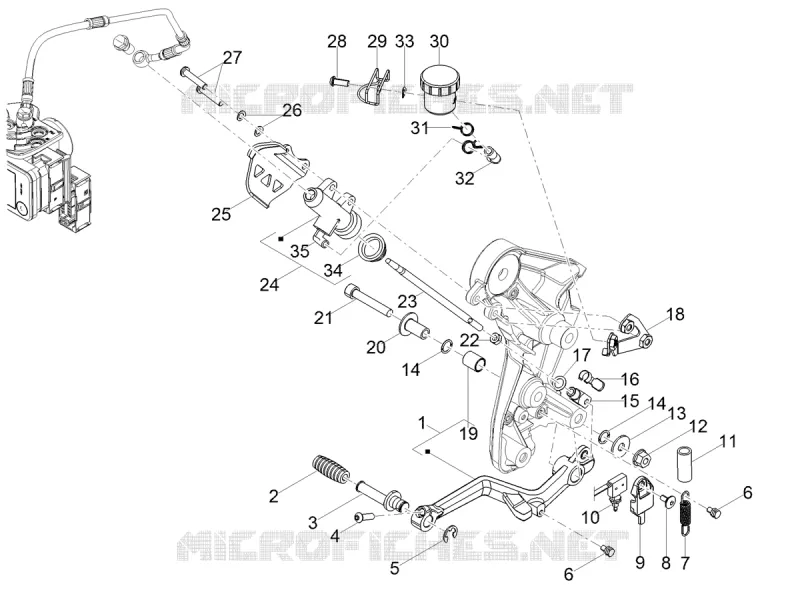 MAITRE CYLINDRE DE FREIN ARRIERE MOTO GUZZI MOTO-GUZZI-MOTORCYCLES 850 V85 2019  V85 TT 850 Euro 4 ABS