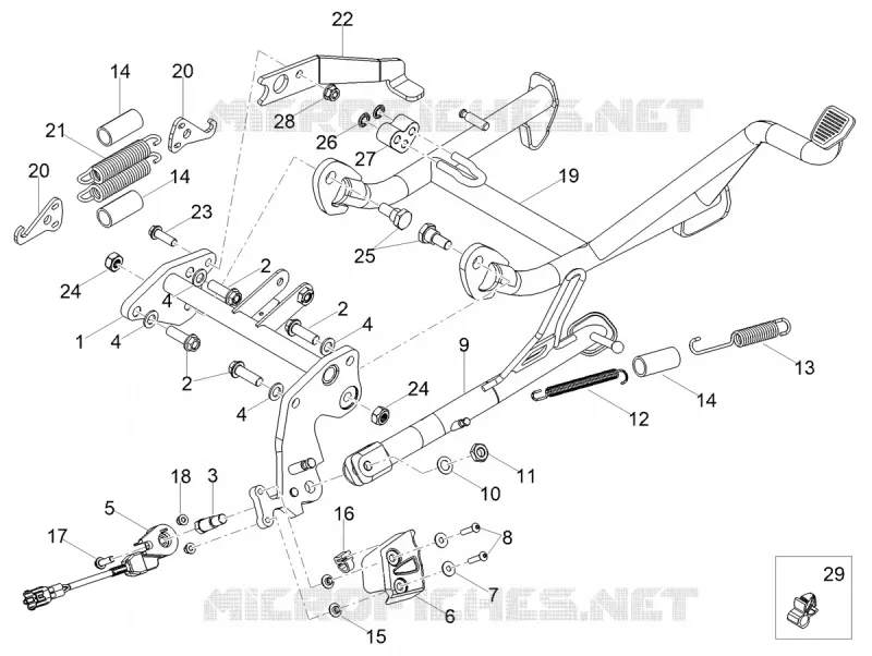 BEQUILLE MOTO GUZZI MOTO-GUZZI-MOTORCYCLES 850 V85 2021  V85 TT 850 Euro 5 ABS