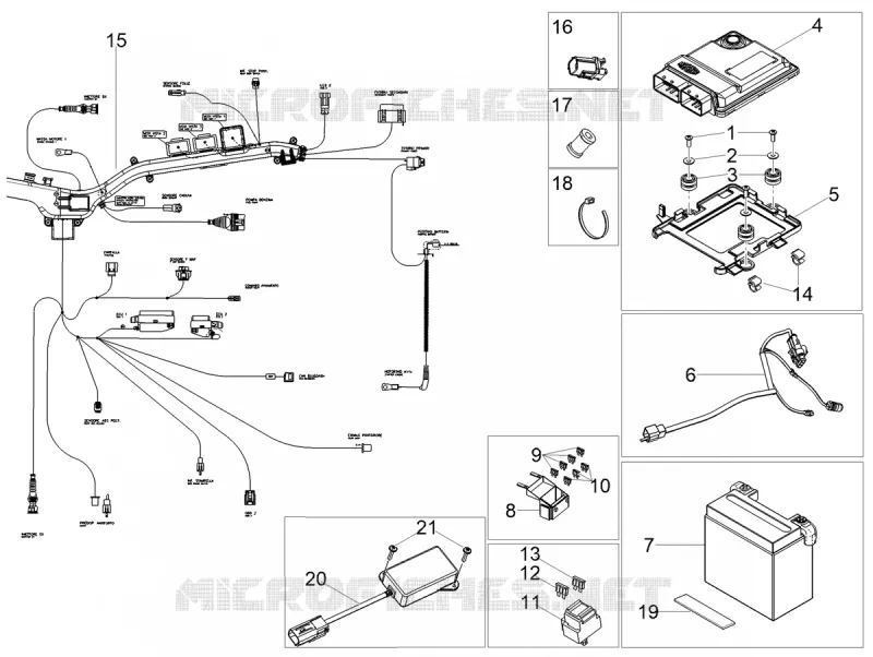 CIRCUIT ELECTRIQUE ARRIERE MOTO GUZZI MOTO-GUZZI-MOTORCYCLES 850 V85 2021  V85 TT Travel Pack 850 Euro 5 ABS