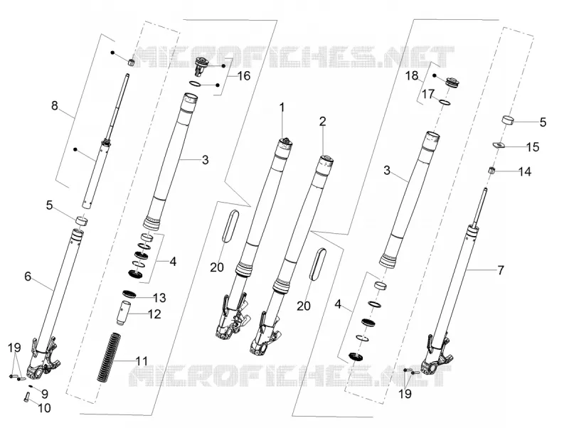 Fourche Av. Kayaba MOTO GUZZI MOTO-GUZZI-MOTORCYCLES 850 V85 2021  V85 TT Travel Pack 850 Euro 5 ABS
