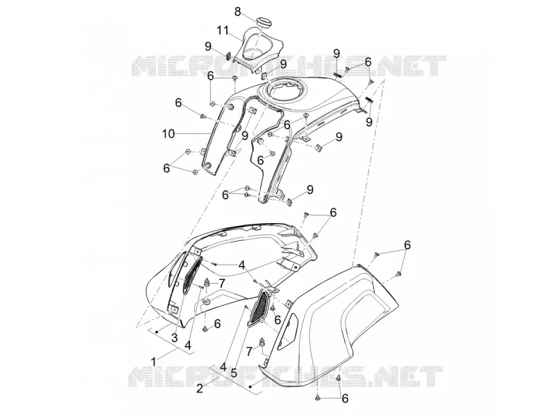 COUVRE RESERVOIR MOTO GUZZI MOTO-GUZZI-MOTORCYCLES 850 V85 2021  V85 TT Travel Pack 850 Euro 5 ABS
