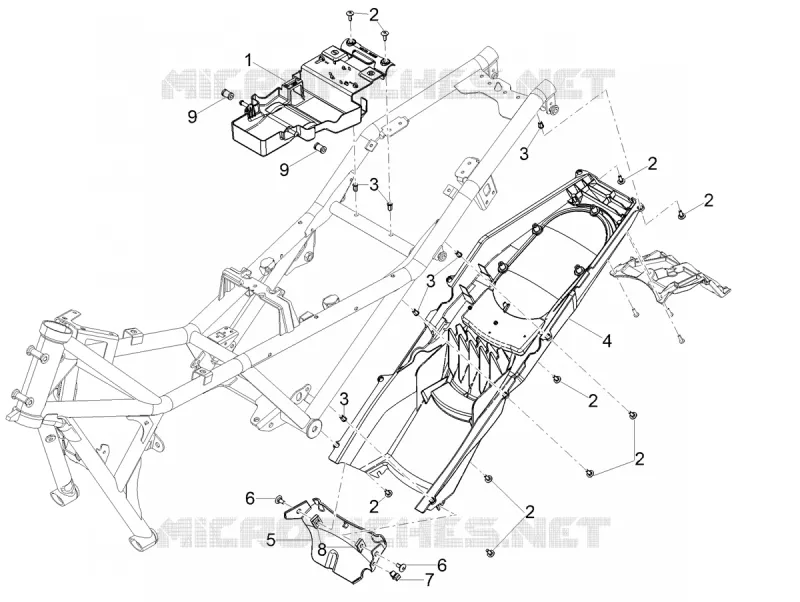 LOGEMENT SOUS SELLE MOTO GUZZI MOTO-GUZZI-MOTORCYCLES 850 V85 2021  V85 TT Travel Pack 850 Euro 5 ABS